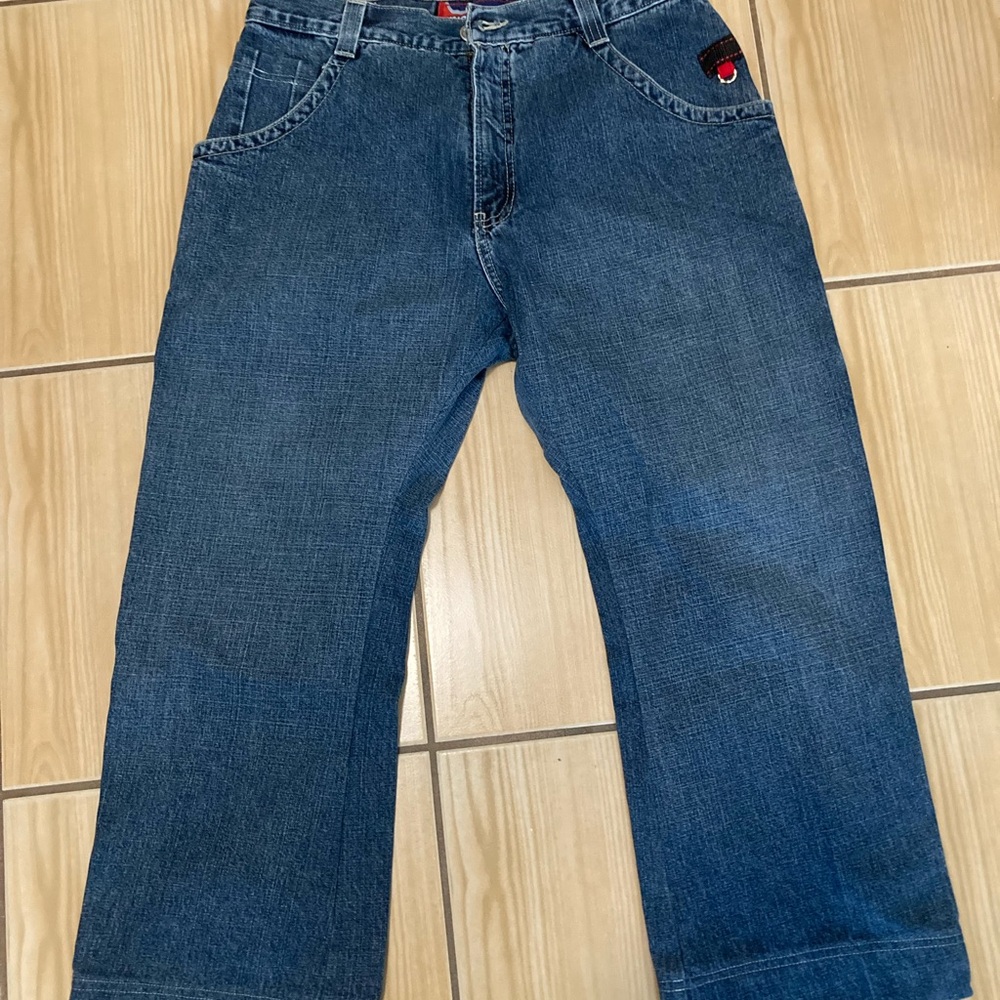 Vintage JNCO Y2K Skater Carpenter Jeans Embroidered Crown 34 x30